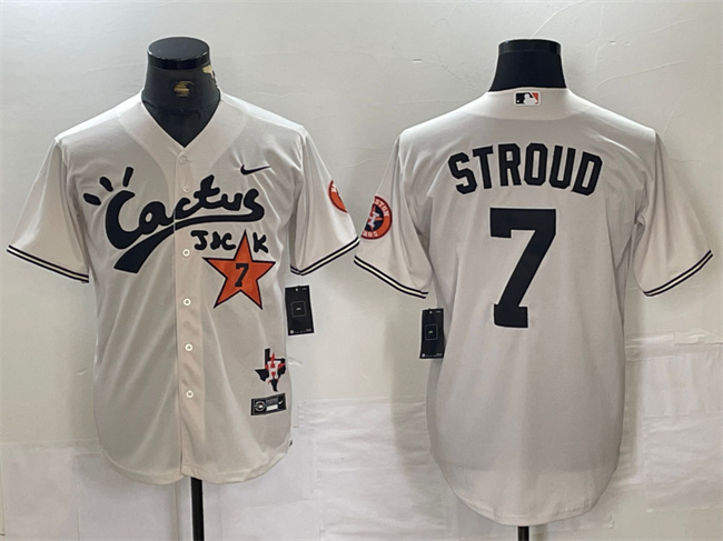 Men's Houston Astros #7 C.J. Stroud Cream Cactus Jack Vapor Premier Limited Stitched Baseball Jersey